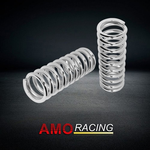 1 Pair 250 LBS 10" Tall Chrome Steel Coil Over Shock Springs ID 2 1/2" - Picture 4 of 5