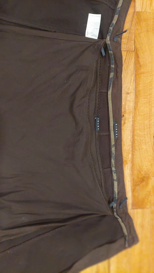 Sisley 意大利棕色分层牛仔纽扣上衣裙荷叶边衬裙波西米亚 — 第 4/4 张图片