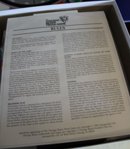 The Chicago Bears Trivia Game , Used in Very Good Condition - Picture 6 of 6