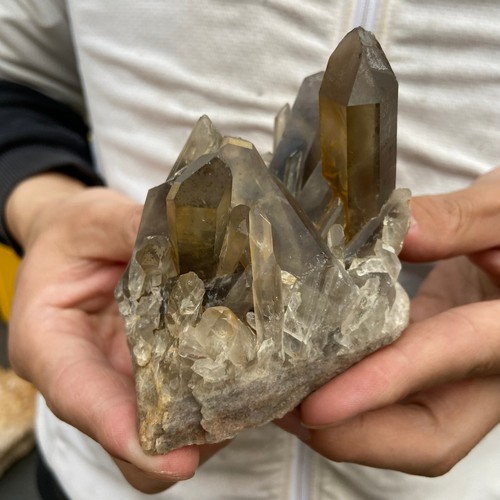 410G Large Natural Smoky Black Quartz Crystal Cluster Raw Mineral Specimen - Picture 3 of 9