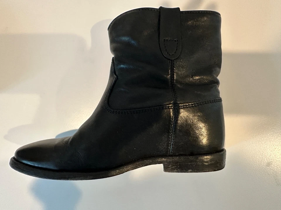 Isabel Marant Etoile Crisi Botines Cuña Ocultos Cuero Negro Talla 3 G2U Foto 4 de 4