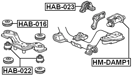 Damper Rear Differential Mount FEBEST HM-DAMP1 OEM 50716-SR7-J00 - Image 2 of 3