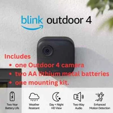 Blink Outdoor 4 (4th Gen) Add-On Wireless Security Camera HD Alexa Voice Alert