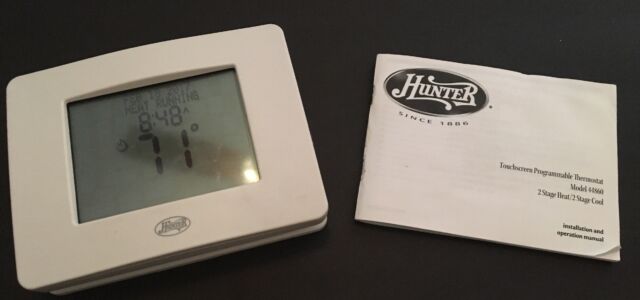 Hunter 44860 7-Day Programmable Touchscreen Thermostat - White Plus