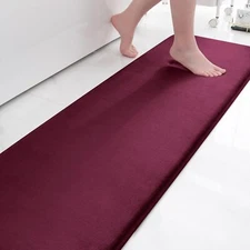 Memory Foam Bath Mat 47" x 17" Extra Soft Absorbent Bathroom Rugs Non Slip Ba...