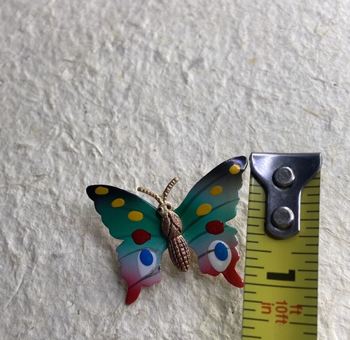 Vintage bemalte Schmetterling Brosche Anstecknadel. - Bild 6 von 6