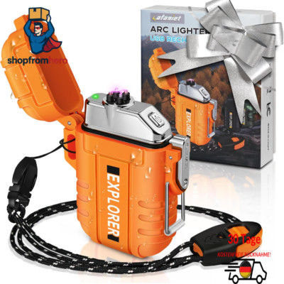 USB Aufladbarer Arc-Lighter, Wasserdicht, Orange, 6x4x1cm