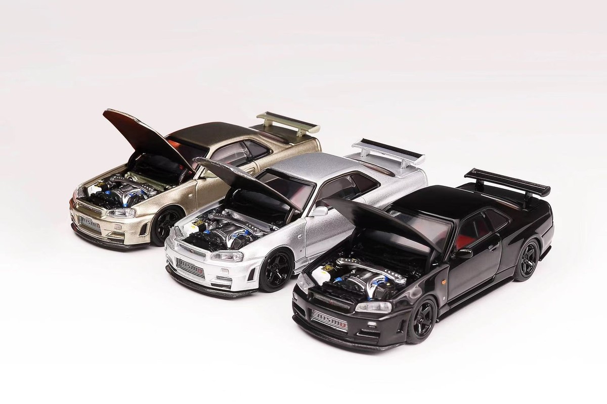1/64 スカイライン Skyline GT-R R34 Z-Tune MOTORHELIX MH 1:64 Nissan Skyline GT-R(R34)Z-TUNE alloy car
