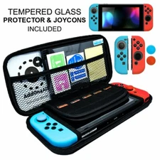 Nintendo Switch Carrying Case w/JoyCon Cover Grips, 20 Game Memory Card Storage
