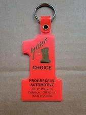 Vintage Progressive Automotive Baltimore Ohio Your #1 Choice Orange Keychain