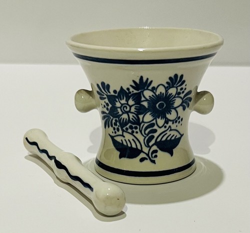 Vintage Blauw Delfts Made in Holland Mortar and Pedestal - Picture 3 of 6