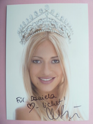 -aa- Christa Rigozzi (CH), Miss Schweiz von 2006), Autogrammkarte 15x21 cm (m.W.