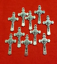 33 St Benedict Cross Stainless Steel  Catholic Jesus Crucifix Pendant