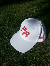 Puerto Rico PR Baseball Hat White & Red Cap-Gorra W/ PR Flag Embroidered On Side