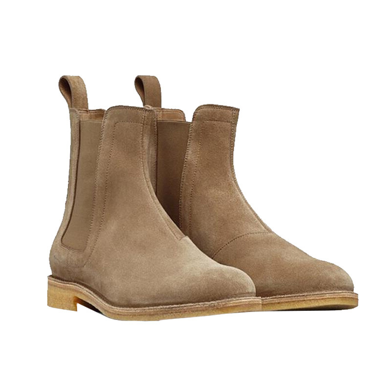 Botas al tobillo Chelsea Pull On para Hombre Cuero de Gamuza Real Puntera Redonda Western Western 9