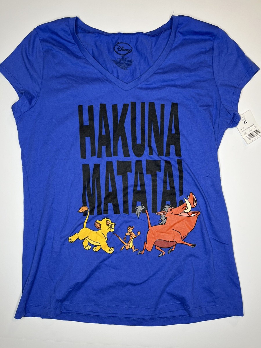 Disney Lion King Shirt V-Neck Hakuna Matata Simba Timon Pumba Size