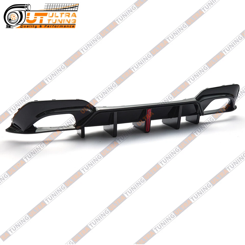 CMS STYLE GLOSS BLACK REAR DIFFUSER W/ LED LIGHT FOR 2019-2022 BMW G20 3 SERIES - Imagem 4 de 4