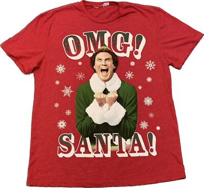 Vintage Elf Movie Buddy the Elf Will Ferrell Christmas Size Medium Shirt
