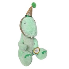 FAO Schwarz Macy's Green T-Rex Plush Sparkly Party Hat 16.5"
