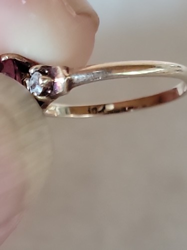 Vintage 10k Gold Ring w/ Pink Sapphire, Size 6 - Picture 4 of 6
