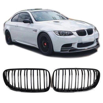 Glanz Schwarz Doppelsteg Grill Nieren Kühlergrill Für BMW 3er E92 E93 Cabrio DHL