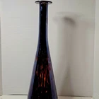 Vintage Hand Blown Art Glass Vase Tortoise Shell Polished Pontil 18"Tall Murano?