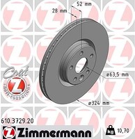 2X Zimmermann Bremsscheibe Vorderachse FüR Volvo