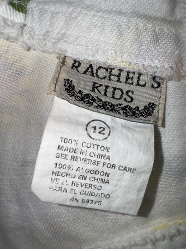 Rachel’s Kids Vintage Girls Denim Overall Shorts Size 12 Sunflower Floral - Picture 4 of 7