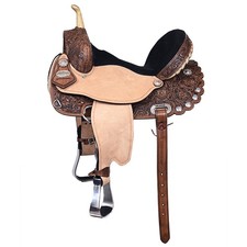 HILASON Flex Tree Western Horse Saddle American Leather Trail Barrel  for