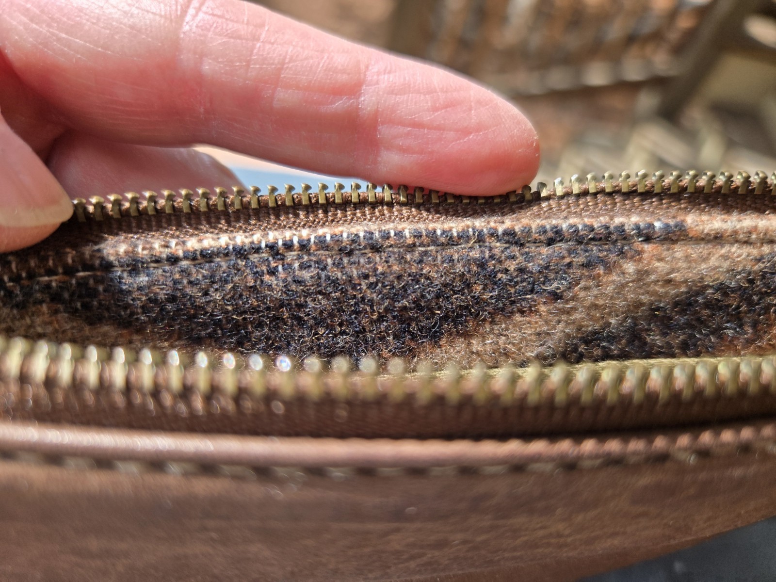 Pendleton Brown Distressed Leather Wristlet Clutc… - image 15