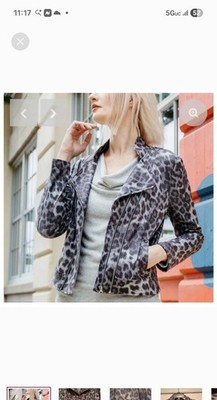Beautiful Black And Grey Cheetah Print Clara Sunwoo Jacket Size L