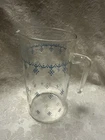 Vintage Pyrex Snowflake Blue Garland Handled Pitcher