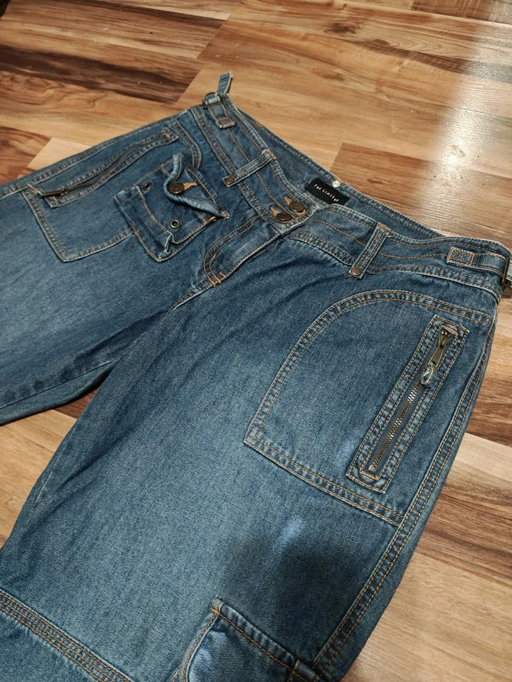 Pantalones de mezclilla cargo The Limited Y2K recortados talla 6 para mujer tiro bajo años 2000 Foto 4 de 4