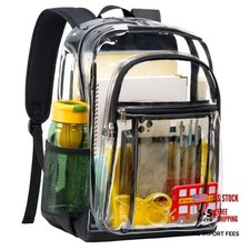 Clear Backpack Heavy Duty - Clear Bookbag for Girls Boys Large Black
