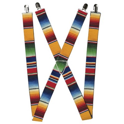 Buckle-Down Suspenders, Zarape Vertical Multi Color Stripe 1.5-Inch  (US IMPORT)