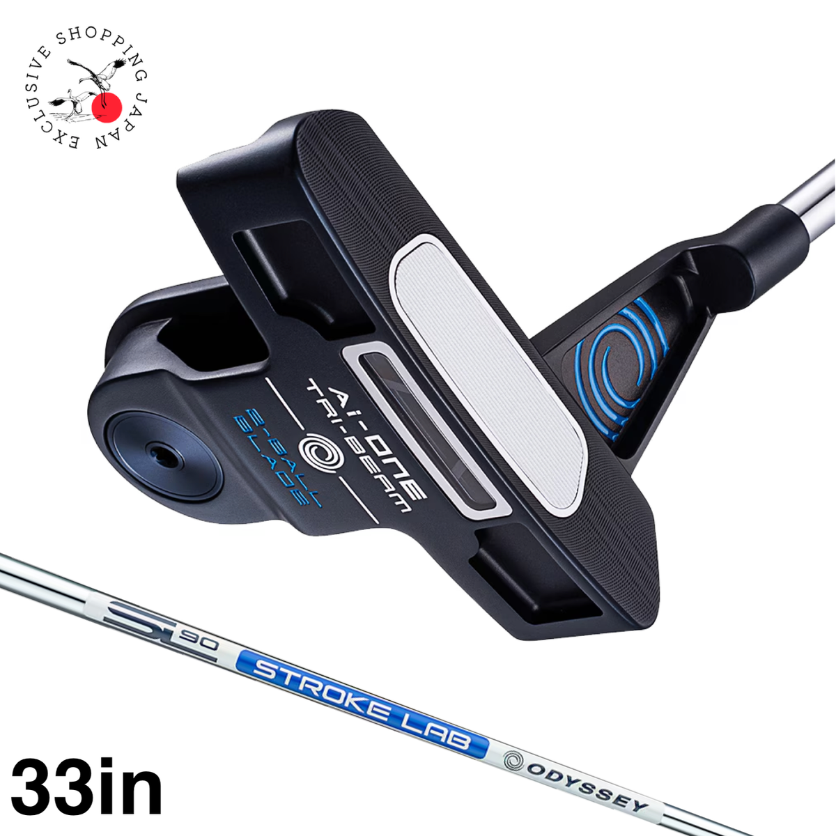 ODYSSEY Ai-ONE TRI-BEAM 2-BALL パター 33インチ Odyssey Ai-ONE TRI-BEAM 2-Ball Blade Putter 33in STROKE LAB 90