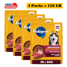 4 Pack, Pedigree® High Protein Adult Dry Dog Food - Beef & Lamb, 38 LB 0.59 per pound