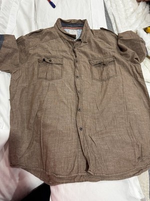 Black Jack Men's Brown Short Sleeve Button-Up Shirt 4XL