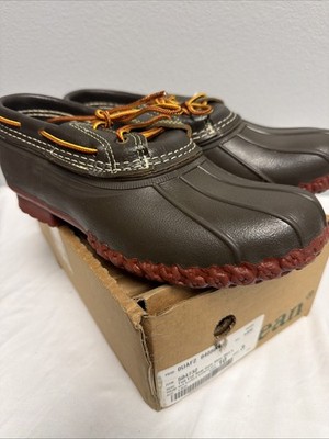LL Bean Men Size 10M Leather Rubber Moc Duck Shoes Low Cut Boat Shoes