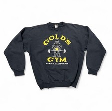 VINTAGE Gold's Gym Sweatshirt Adult Large Black Puff Print Venice CA USA