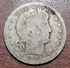 1894-S Barber Quarter GOOD Original Toning & Problem-Free Better Date Coin
