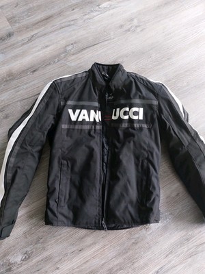 Vanucci Motorradjacke Gr 44 Textil Neuwertig, Jacke Schwarz