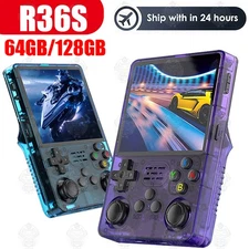 R36S Retro Handheld Video Game Console, 64-128GB 20000 Games 3.5 Inch IPS Screen