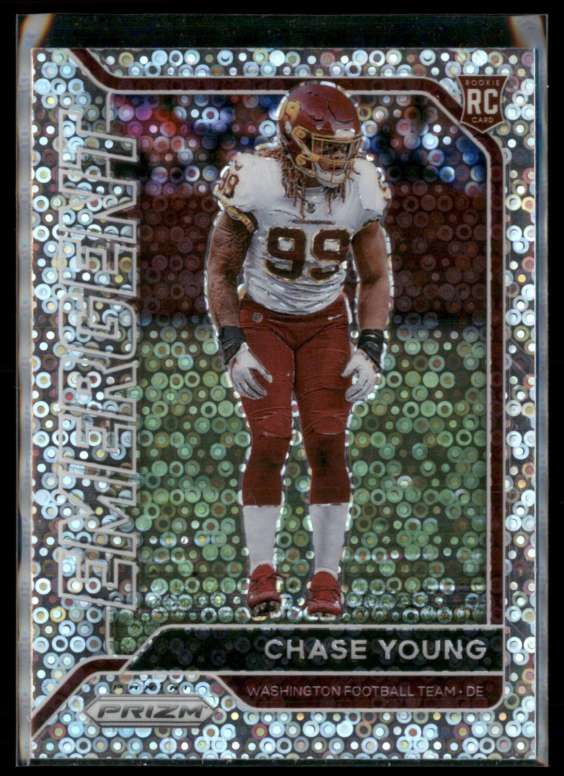 2020 Panini Prizm - Emergent Chase Young #15 No Huddle Prizm (RC)