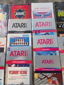 Lot of 68 Authentic Vintage Atari/ Intellivision Manuals/Promo, Mixed quality