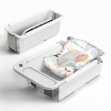 Collapsible Baby Bathtub - Large Capacity Baby Bath Tub with Thermometer  Soft