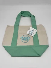 New With Tag Trader Joe’s Mini Pastel Canvas Tote Bag Light  Green