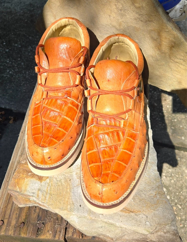 Hombres Los Altos El Generals 100 Grand Avestruz Caimán Caimán Informal Bota Zapato 12 Foto 2 de 4