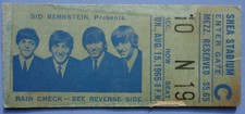The Beatles Original Shea Stadium Concert Ticket Aug 15 1965 – Authentic