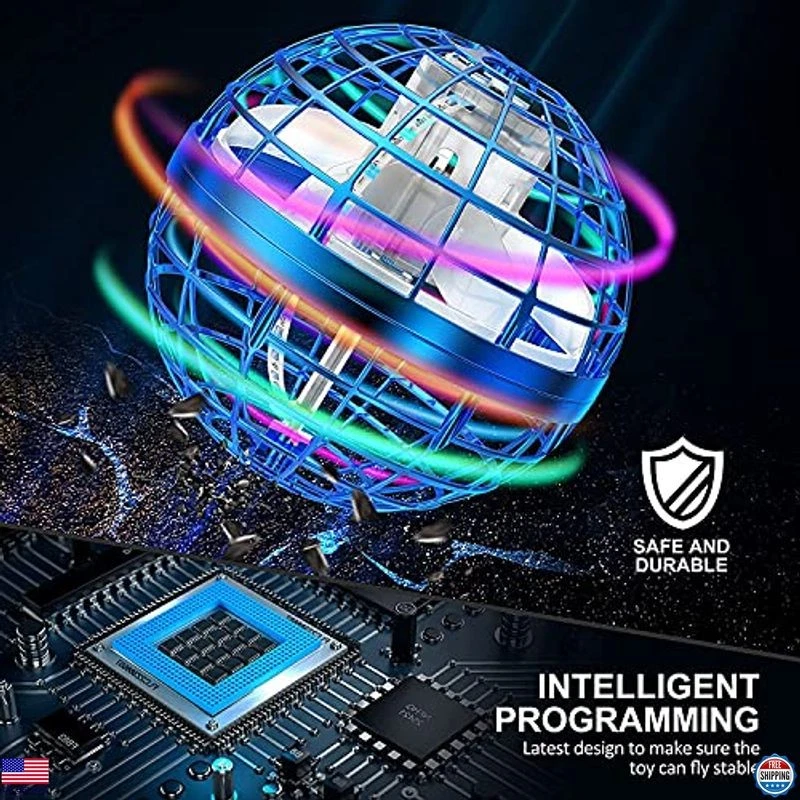 2025 Cosmic Orb 飞行球玩具 - 蓝色悬停婴儿车 Fidget Spinner 儿童 — 第 3/4 张图片